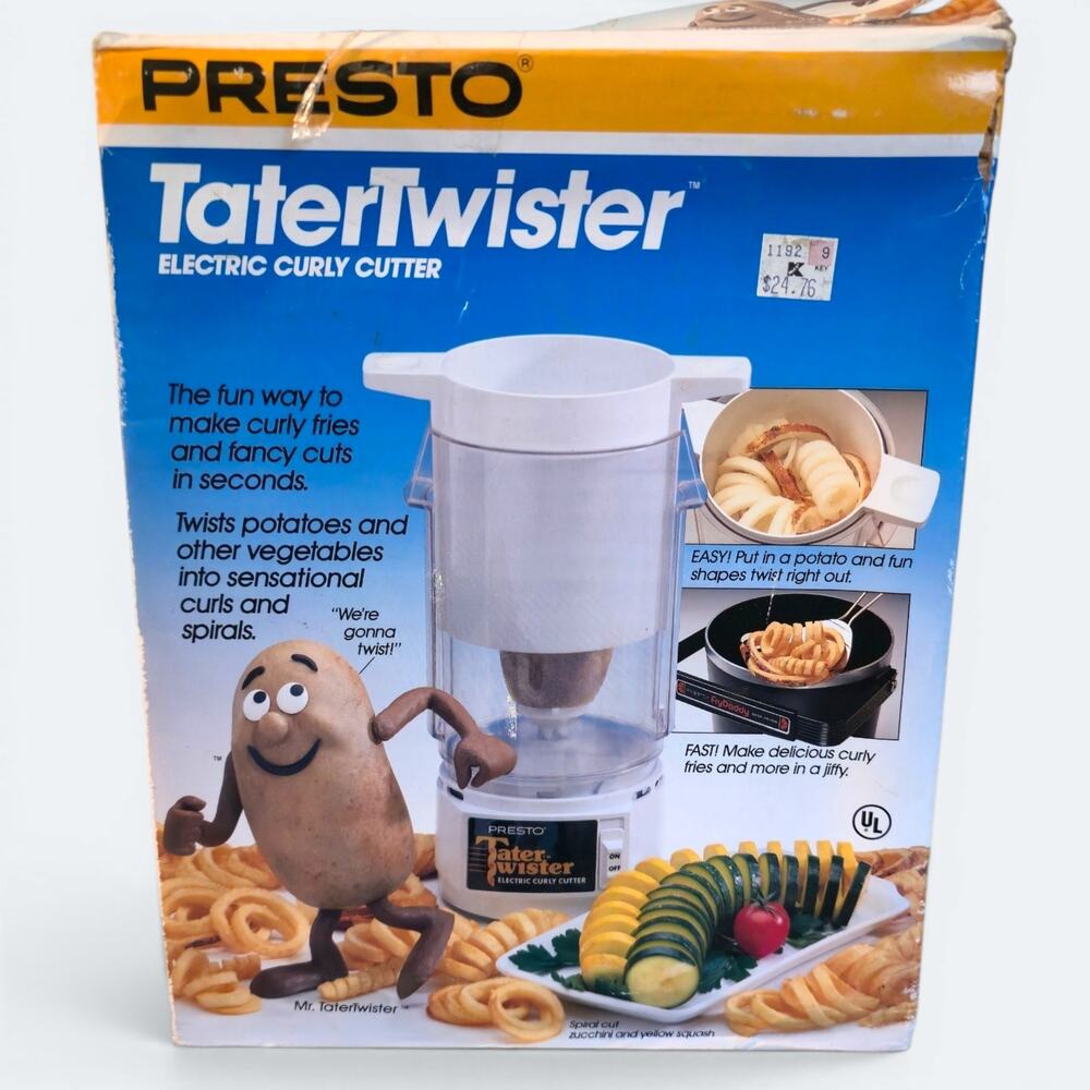 Vintage Presto Tater Twister Electric Curly Cutter Vegetable Slicer